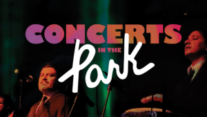 This is an image of concerts in the park latin jazz graphic
